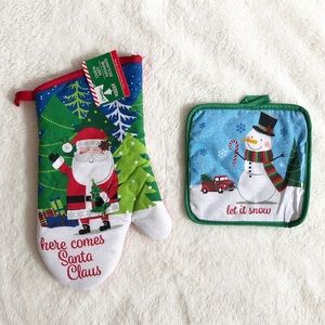 4/$20 🌴 NEW Christmas Oven Mitt & Pot Holder Set